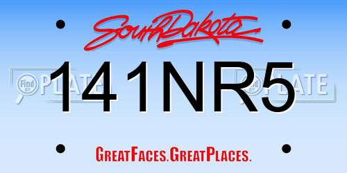 141NR5 South Dakota License Plate