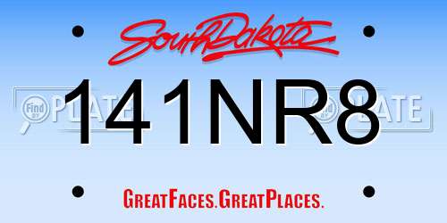 141NR8 South Dakota License Plate