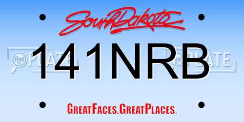 141NRB South Dakota License Plate