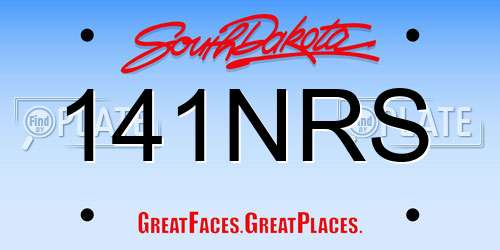 141NRS South Dakota License Plate