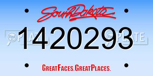 1420293 South Dakota License Plate