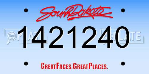 1421240 South Dakota License Plate