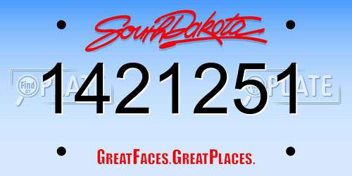 1421251 South Dakota License Plate