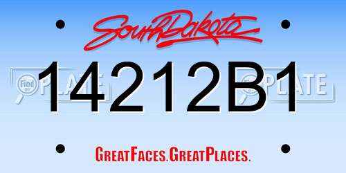 14212B1 South Dakota License Plate