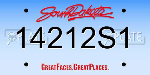 14212S1 South Dakota License Plate