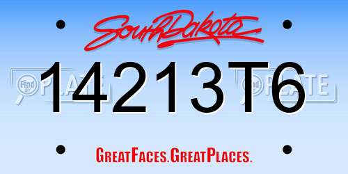 14213T6 South Dakota License Plate