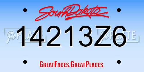 14213Z6 South Dakota License Plate