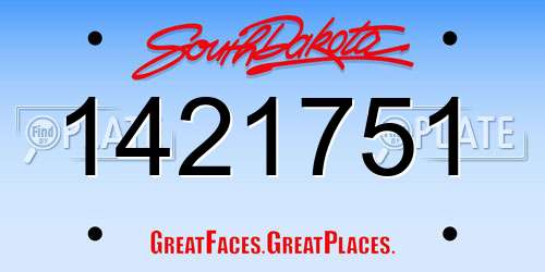 1421751 South Dakota License Plate