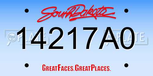 14217A0 South Dakota License Plate