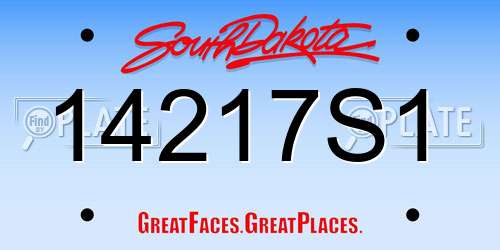 14217S1 South Dakota License Plate