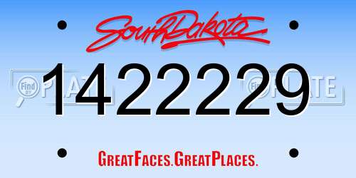 1422229 South Dakota License Plate