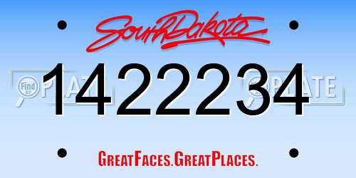 1422234 South Dakota License Plate
