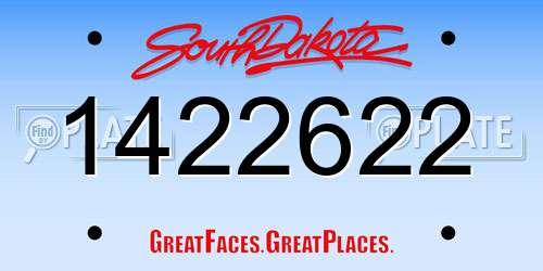 1422622 South Dakota License Plate