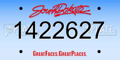 1422627 South Dakota License Plate