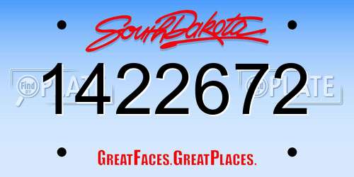 1422672 South Dakota License Plate