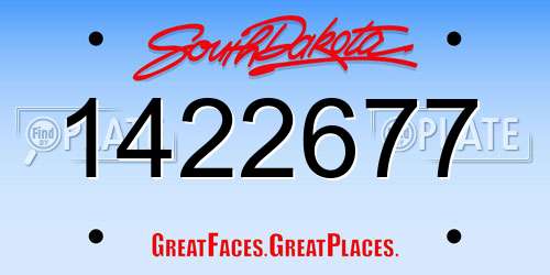 1422677 South Dakota License Plate