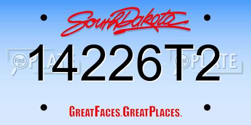 14226T2 South Dakota License Plate