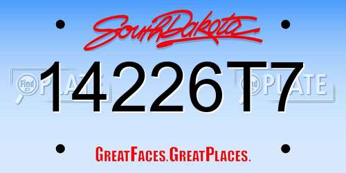 14226T7 South Dakota License Plate