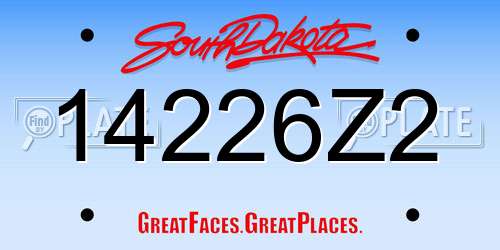 14226Z2 South Dakota License Plate