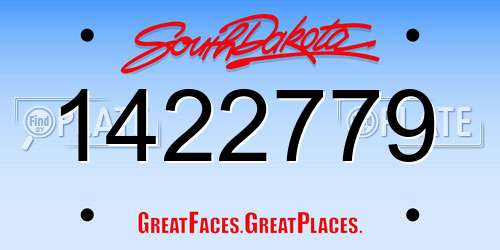 1422779 South Dakota License Plate
