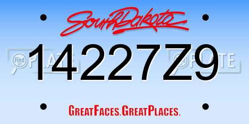 14227Z9 South Dakota License Plate