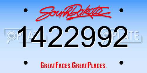 1422992 South Dakota License Plate