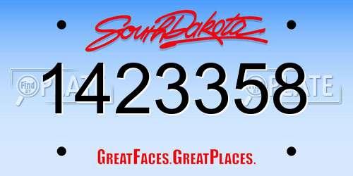 1423358 South Dakota License Plate