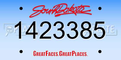 1423385 South Dakota License Plate