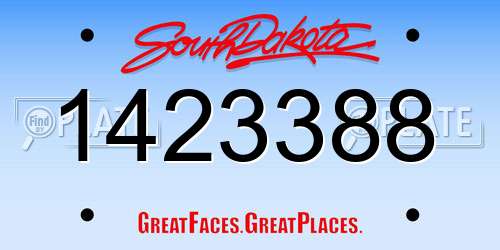 1423388 South Dakota License Plate