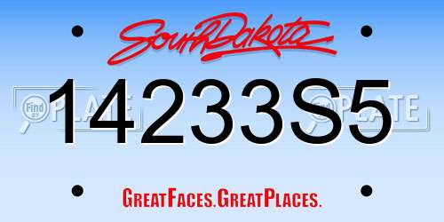 14233S5 South Dakota License Plate