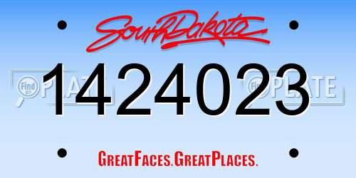 1424023 South Dakota License Plate