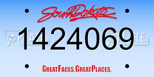 1424069 South Dakota License Plate