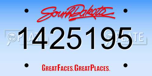 1425195 South Dakota License Plate