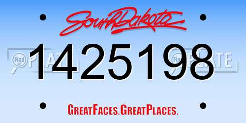 1425198 South Dakota License Plate