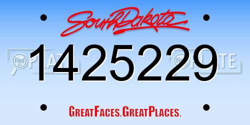 1425229 South Dakota License Plate