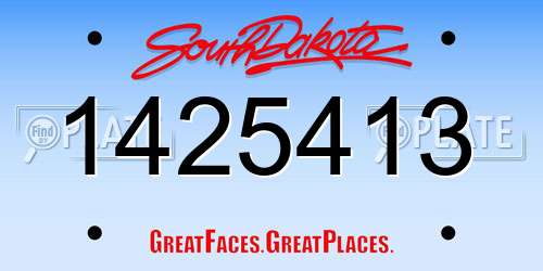 1425413 South Dakota License Plate