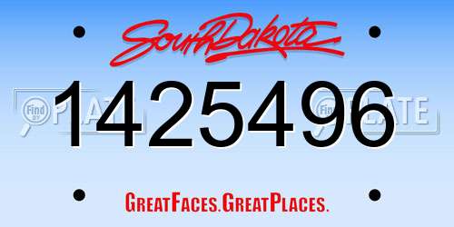 1425496 South Dakota License Plate