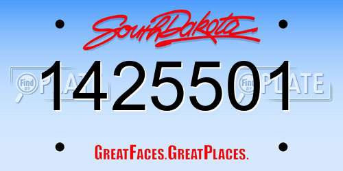 1425501 South Dakota License Plate