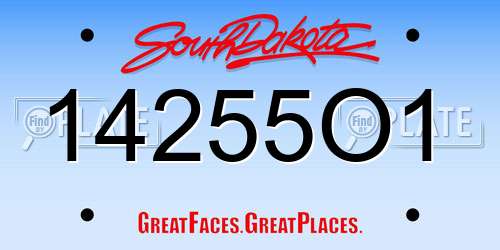 14255O1 South Dakota License Plate