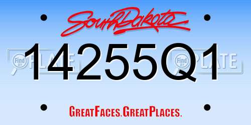 14255Q1 South Dakota License Plate