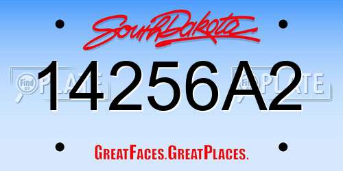14256A2 South Dakota License Plate
