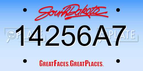 14256A7 South Dakota License Plate