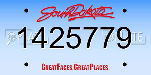 1425779 South Dakota License Plate