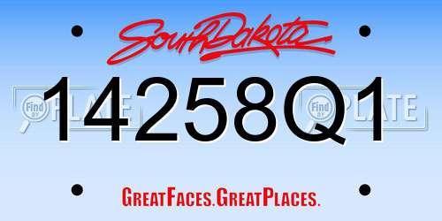 14258Q1 South Dakota License Plate