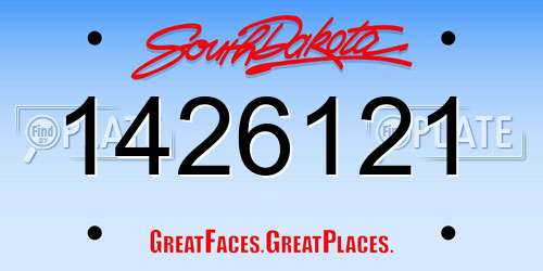 1426121 South Dakota License Plate