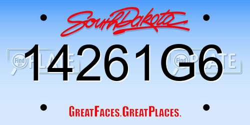 14261G6 South Dakota License Plate