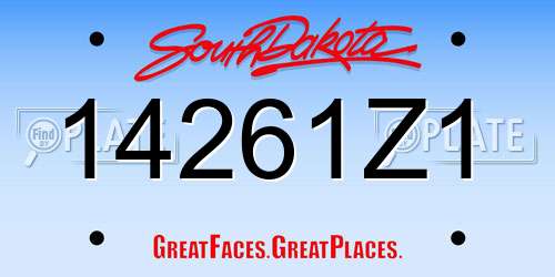 14261Z1 South Dakota License Plate