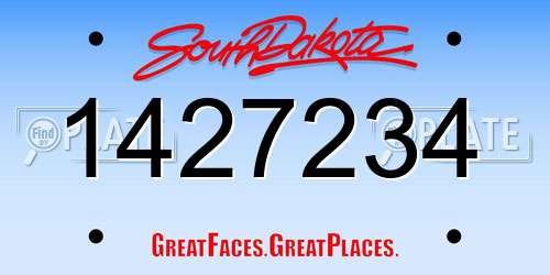 1427234 South Dakota License Plate
