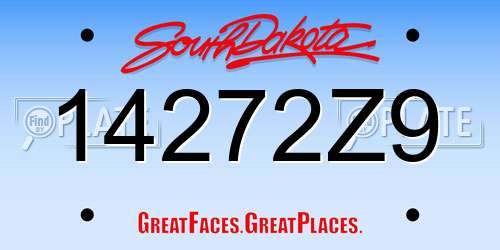 14272Z9 South Dakota License Plate