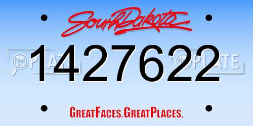 1427622 South Dakota License Plate